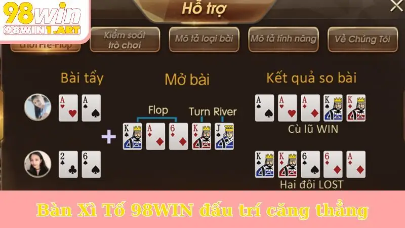 Bàn Xì Tố 98WIN đấu trí căng thẳng