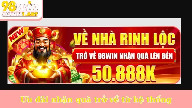 Ưu đãi nhận quà trở về từ hệ thống